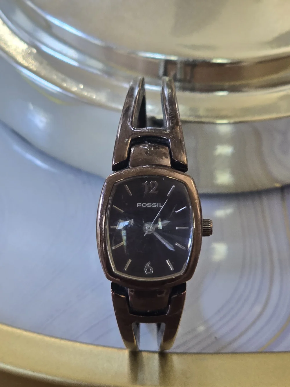 Fossil Men’s Bronze-Tone Bracelet Watch - Black Dial
